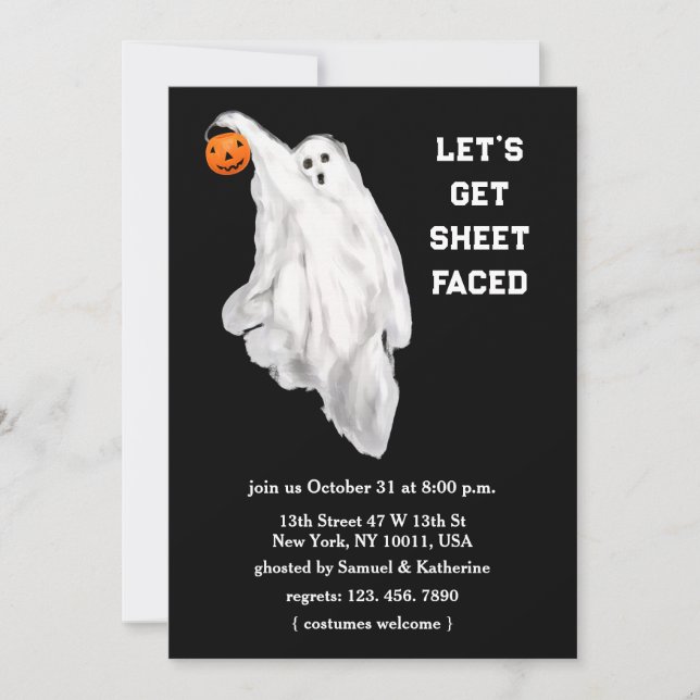 Drank Funny Adult Halloween Ghost Party Invitation (Front)