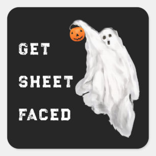 Drank Funny Adult Halloween Ghost Square Sticker