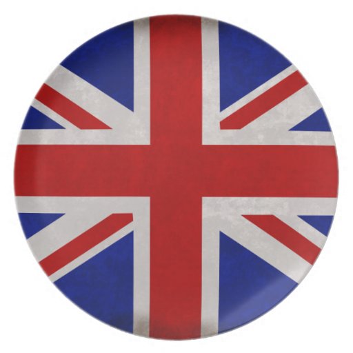 Drapeau Anglais d'Angleterre texturé Assiettes Pour Soirée | Zazzle