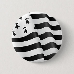Drapeau breton (Breton flag) 6 Cm Round Badge