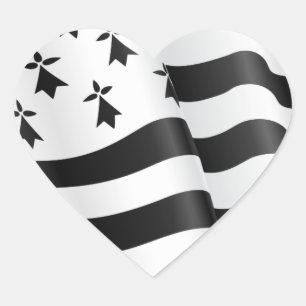 Drapeau breton (Breton flag) Heart Sticker