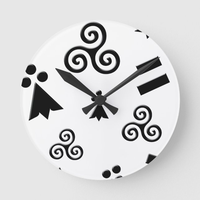 drapeau de Bretagne Round Clock (Front)