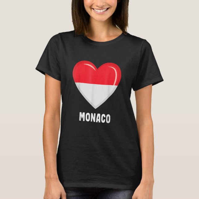 Drapeau de Monaco Monacan 1 T-Shirt (Front)