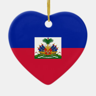 Drapeau d'Haïti - Flag of Haiti Ceramic Tree Decoration