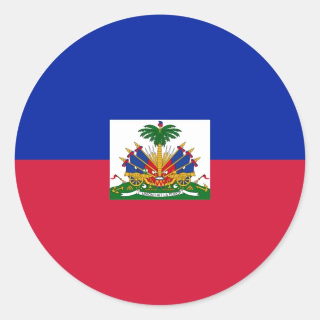 Drapeau d'Haïti - Flag of Haiti Classic Round Sticker (Front)