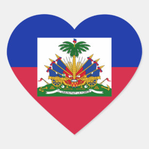 Drapeau d'Haïti - Flag of Haiti Heart Sticker