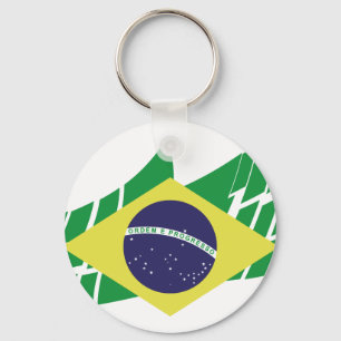 Drapeau du Brésil stylé Key Ring