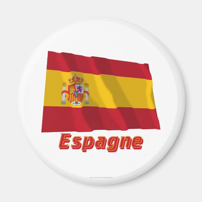 Drapeau Espagne avec le nom en français Magnet (Front)
