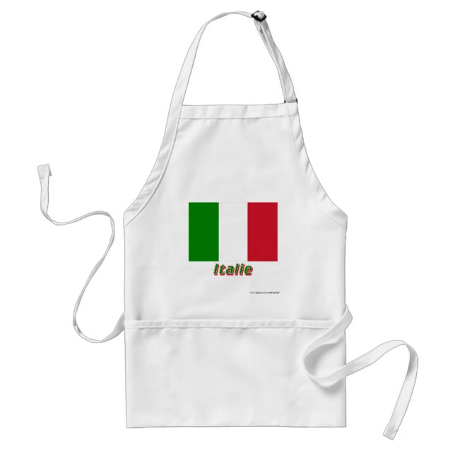 Drapeau Italie avec le nom en français Standard Apron (Front)