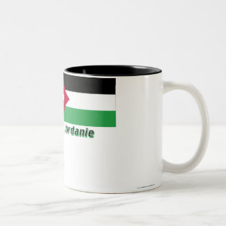 Drapeau Jordanie avec le nom en français Two-Tone Coffee Mug