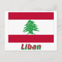 Drapeau Liban avec le nom en français