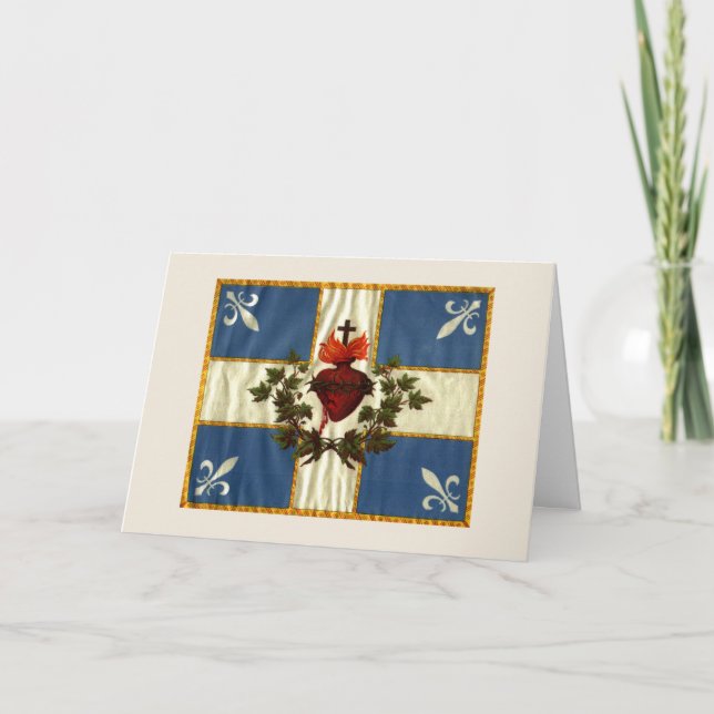 Drapeau Québec antique Carillon Sacré-Cœur Card (Front)