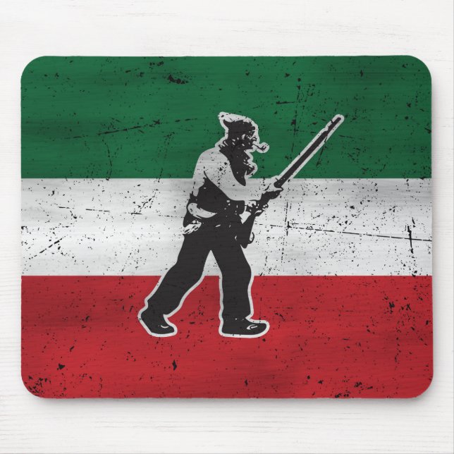 Drapeau Québec et Patriote Henri Julien érodé Mouse Mat (Front)