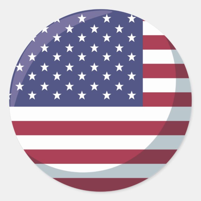 drapeau usa classic round sticker (Front)