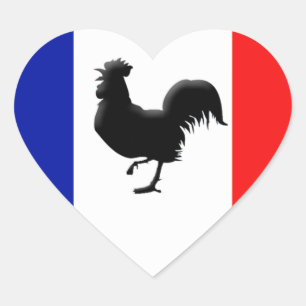 Drapeaux France coils cock Heart Sticker