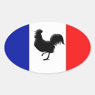 Drapeaux France coils cock Oval Sticker