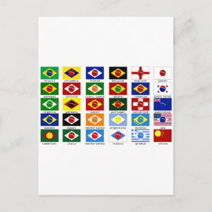 drapeaux pour la coupe du monde au brésil postcard