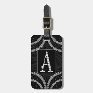 Draped In Diamonds - Initial A Luggage Tag