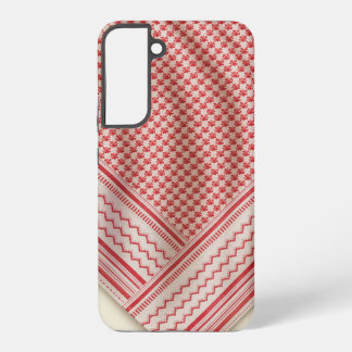 Draped Red and White Shemagh Keffiyeh, Cream Samsung Galaxy Case