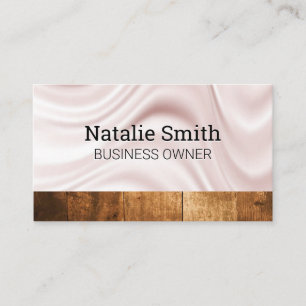 Drapery Fabric Silk   Wood Panel Business Card