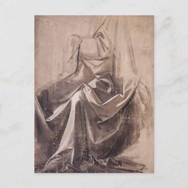 Drapery for a seated figure by Leonardo da Vinci Postcard (Front)