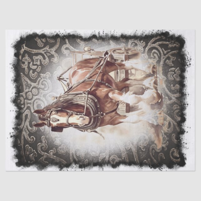 Draught Horse Decoupage Tissue Paper (Front)