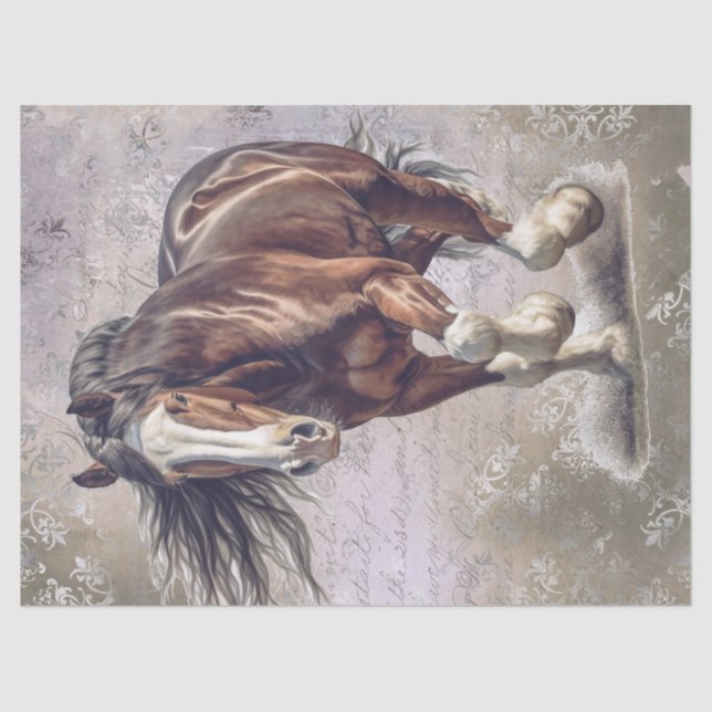 Draught Horse Decoupage Tissue Paper (Front)
