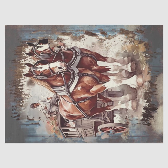 Draught Horse Decoupage Tissue Paper (Front)
