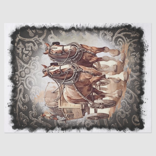 Draught Horse Decoupage Tissue Paper (Front)