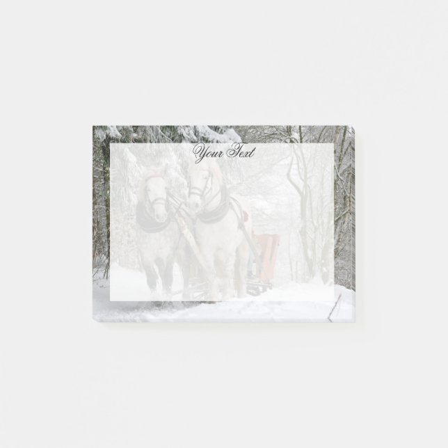Draught Horses Christmas Personalised Post-it Notes (Front)