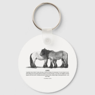 Draught   Horses in Pencil: Bible Verses About Key Ring