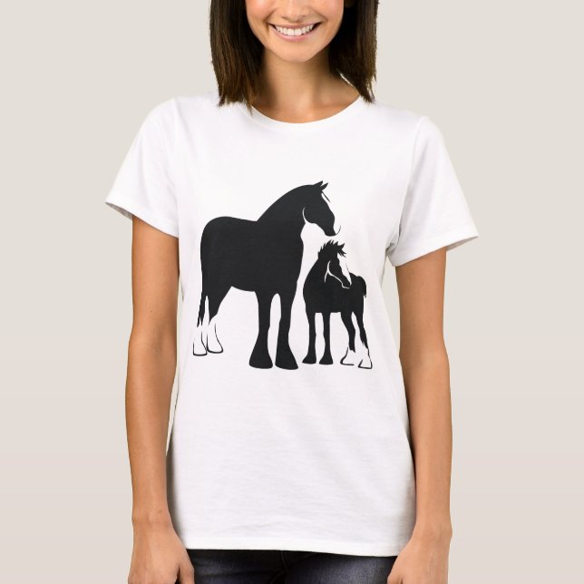 Draught   Mare and Foal T-Shirt (Front)