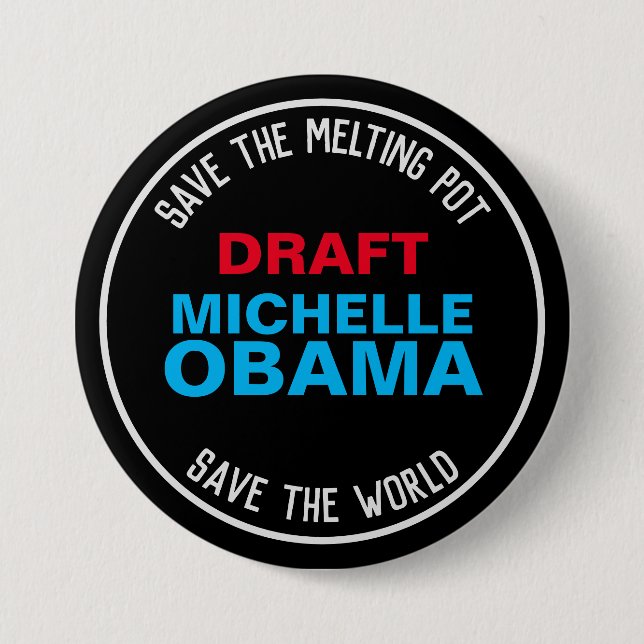 Draught MICHELLE OBAMA 2024 Campaign 7.5 Cm Round Badge (Front)