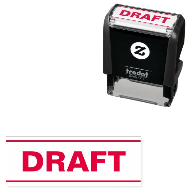 Draught Text Template Self-inking Stamp (In Situ)