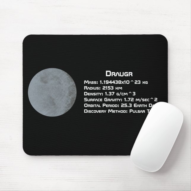 Draugr (PSR B1257+12 b) Technical Data Mouse Mat (With Mouse)