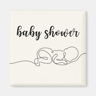 Draw Baby Minimalist Baby Shower  Magnet