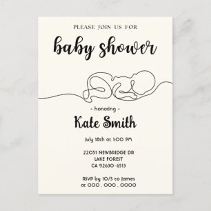 Draw Baby Minimalist Baby Shower  Postcard
