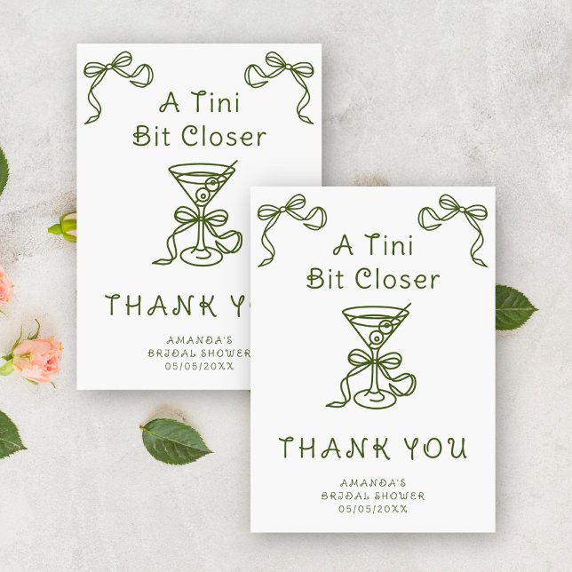 Draw Martini Thank you Bridal shower  Card (Creator Uploaded)