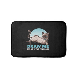 Draw Me Like One Of Your French Girls Cat Funny Bath Mat
