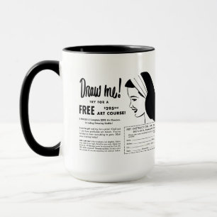 Draw Me - Vintage Art School Drawing Contest Mug