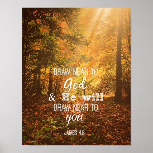 Draw Near to God Bible Verse Poster (Front)
