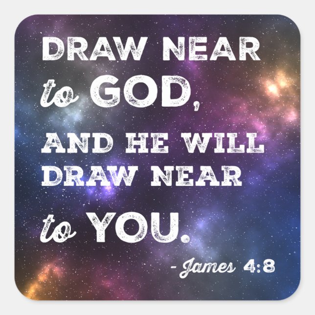 Draw Near to God Design Square Sticker (Front)