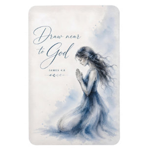 Draw Near to God James 4:8 Christian Watercolor Magnet