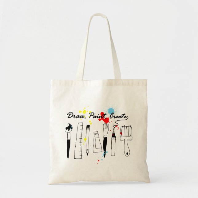 Draw Paint Create Color Tote Bag (Front)