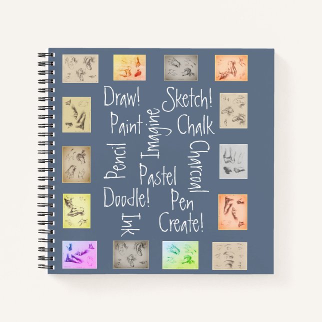 Draw, Paint, Sketch Antique Studies Custom Sketch Notebook (Front)