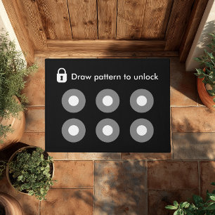 Draw Pattern To Unlock Geeky Funny Cool Modern Doormat