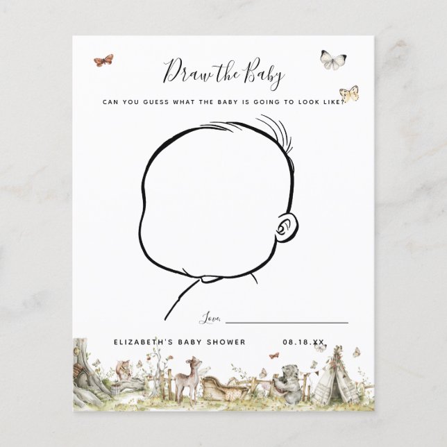 Draw the Baby | Baby Shower Game (Front)