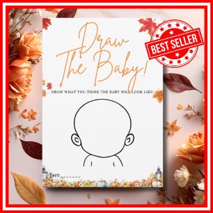DRAW THE BABY GAME Baby Shower Game LITTLE PUMPKIN Invitation
