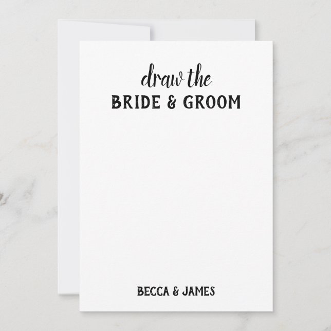 Draw the Happy Couple Kid's Wedding Colouring Kit Invitation (Front)