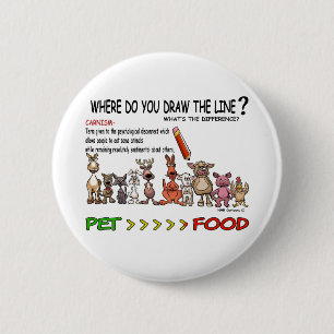 DRAW THE LINE  CARNISM 6 CM ROUND BADGE